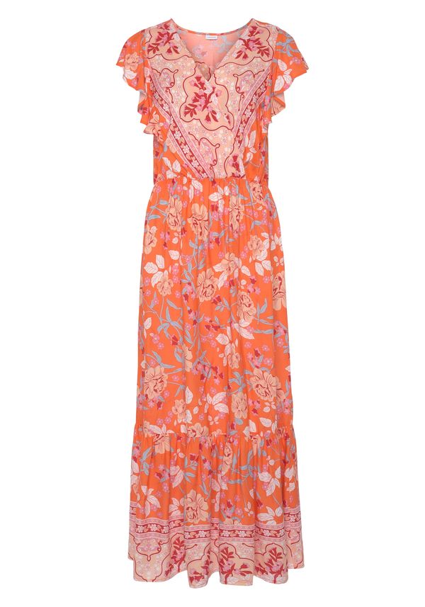 LASCANA LASCANA Obleka  oranžna / marelica / svetlo roza / rdeča