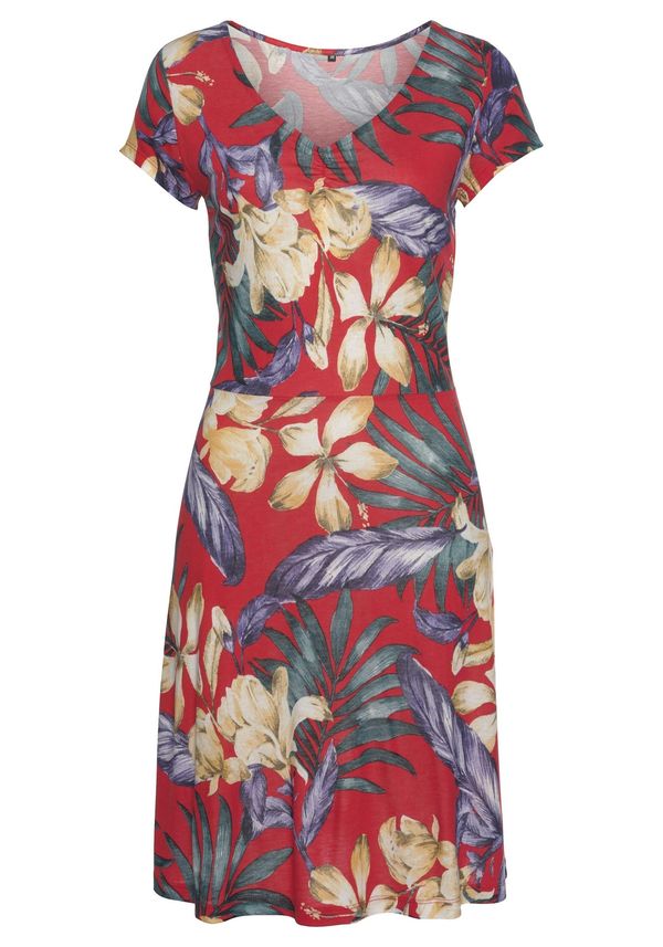 LASCANA LASCANA Obleka za na plažo  kraljevo modra / pastelno rumena / rdeča