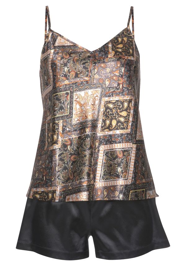 LASCANA LASCANA Pižama  konjak / zlato-rumena / temno siva / črna / bela