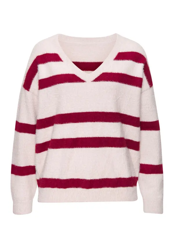 LASCANA LASCANA Pulover  pesek / bordo