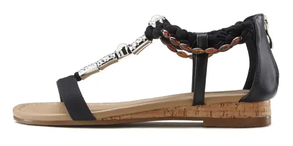 LASCANA LASCANA Sandali s paščki  črna