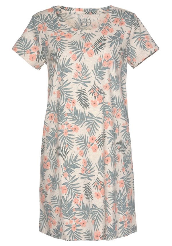 LASCANA LASCANA Spalna srajca  zelena / oranžna / svetlo oranžna