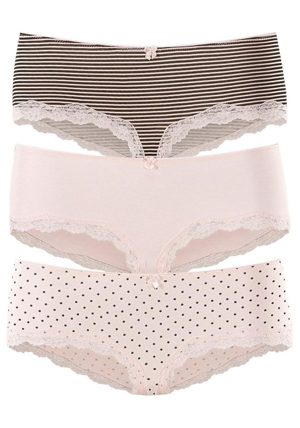 LASCANA LASCANA Spodnje hlače  temno rjava / pastelno roza