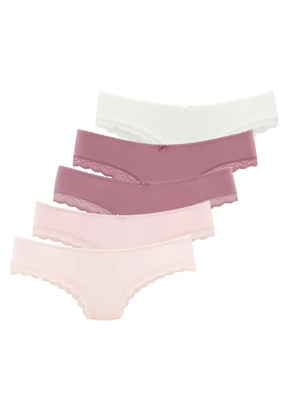 LASCANA LASCANA Spodnje hlačke  roza / magenta / rosé / bela