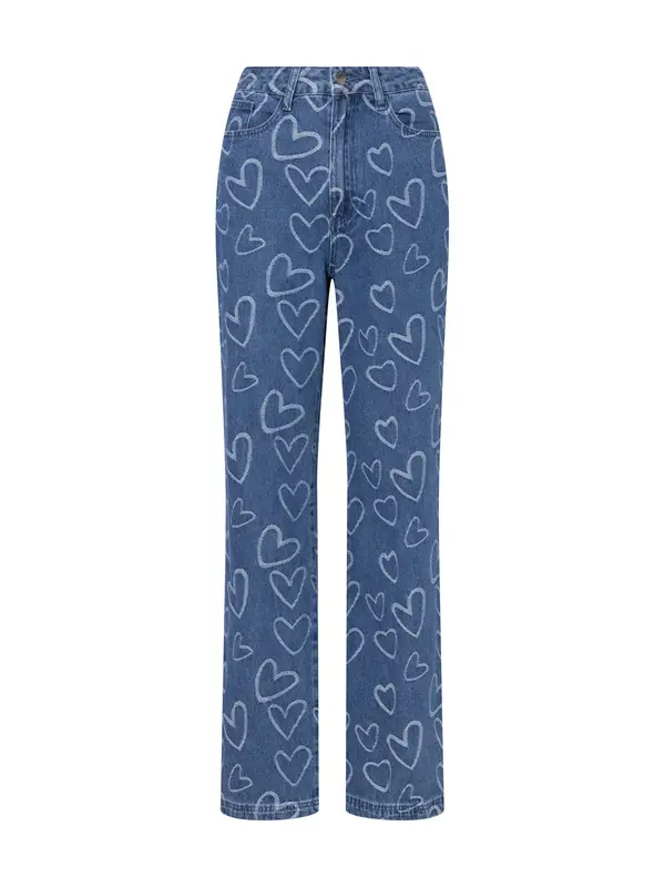 Laurella Laurella Kavbojke  moder denim / bela