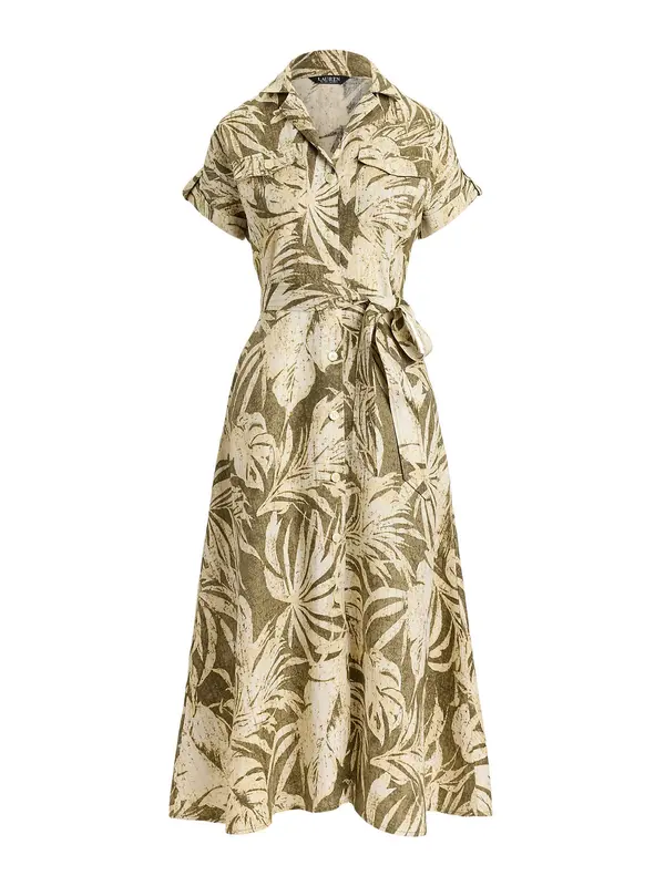 Lauren Ralph Lauren Lauren Ralph Lauren Dolga srajca  bež / oliva / bela
