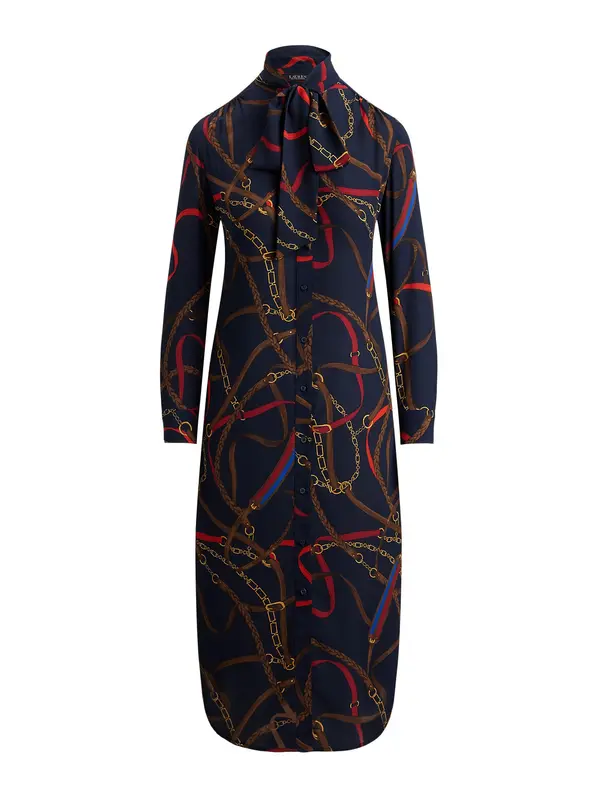 Lauren Ralph Lauren Lauren Ralph Lauren Dolga srajca  mornarska / rjava / zlato-rumena / temno rdeča