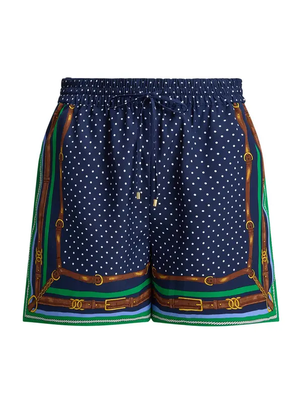 Lauren Ralph Lauren Lauren Ralph Lauren Hlače  mornarska / rjava / limeta / bela
