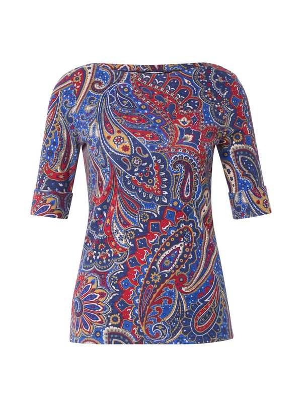 Lauren Ralph Lauren Lauren Ralph Lauren Majica 'JUDY'  modra / žafran / temno rdeča / bela