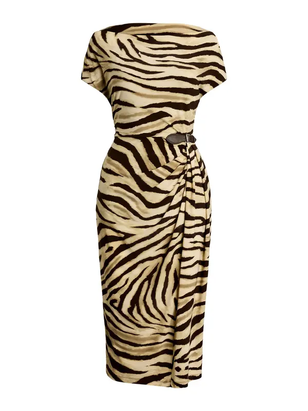 Lauren Ralph Lauren Lauren Ralph Lauren Obleka  kremna / kapučino / temno rjava