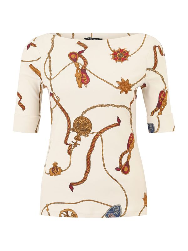 Lauren Ralph Lauren Petite Lauren Ralph Lauren Petite Majica 'JUDY'  kremna / temno modra / karamel / vinsko rdeča