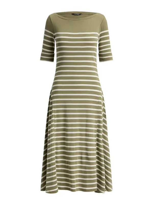 Lauren Ralph Lauren Lauren Ralph Lauren Pletena obleka  oliva / bela
