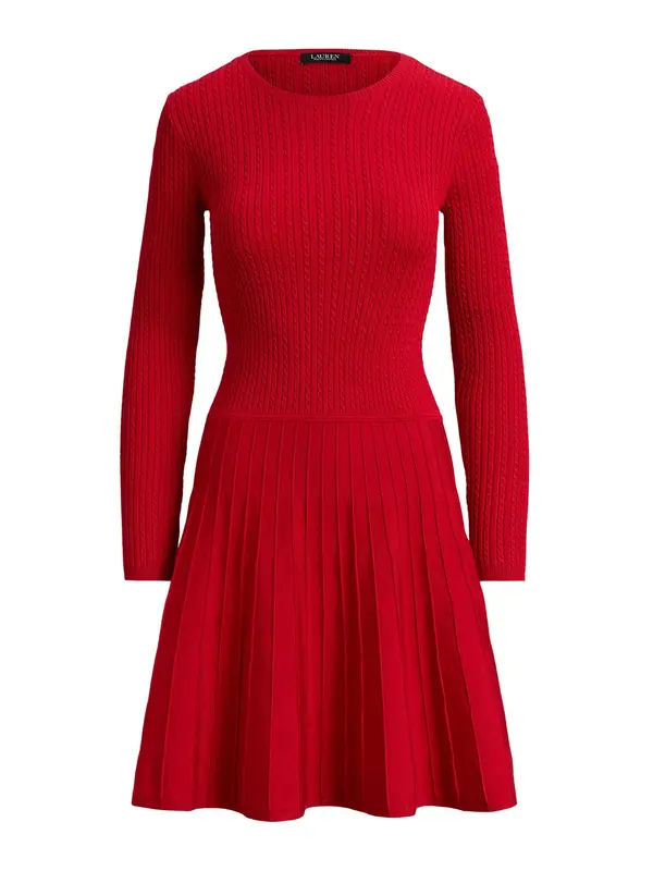 Lauren Ralph Lauren Lauren Ralph Lauren Pletena obleka  rdeča