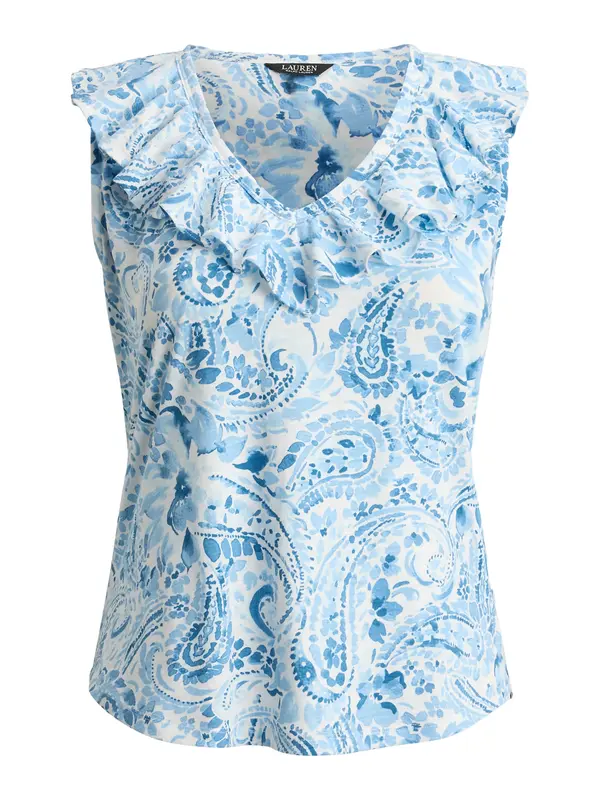 Lauren Ralph Lauren Plus Lauren Ralph Lauren Plus Bluza  kraljevo modra / svetlo modra / bela
