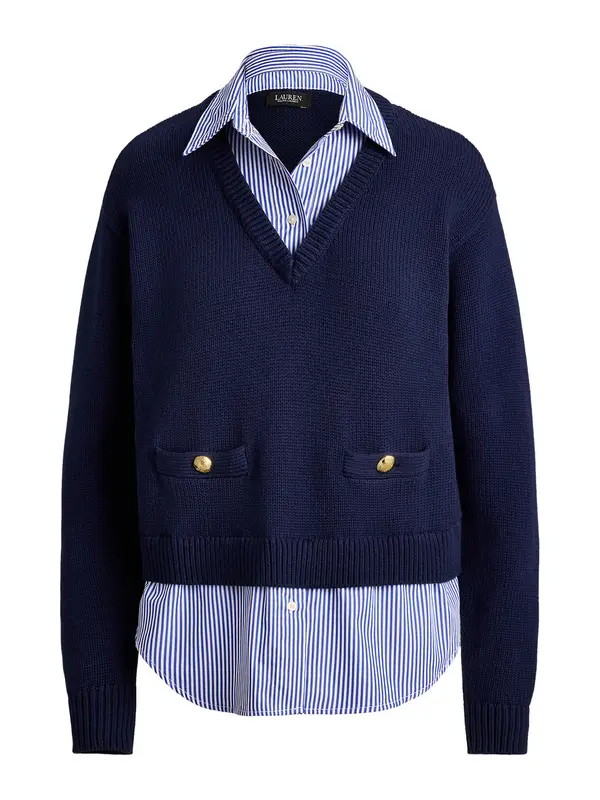 Lauren Ralph Lauren Lauren Ralph Lauren Pulover  modra / marine / bela