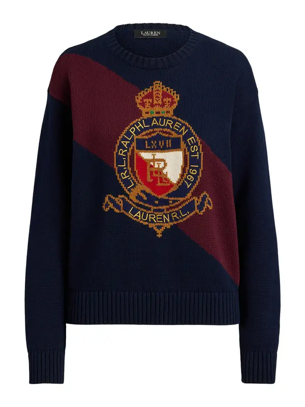 Lauren Ralph Lauren Lauren Ralph Lauren Pulover  mornarska / zlata / burgund / bela
