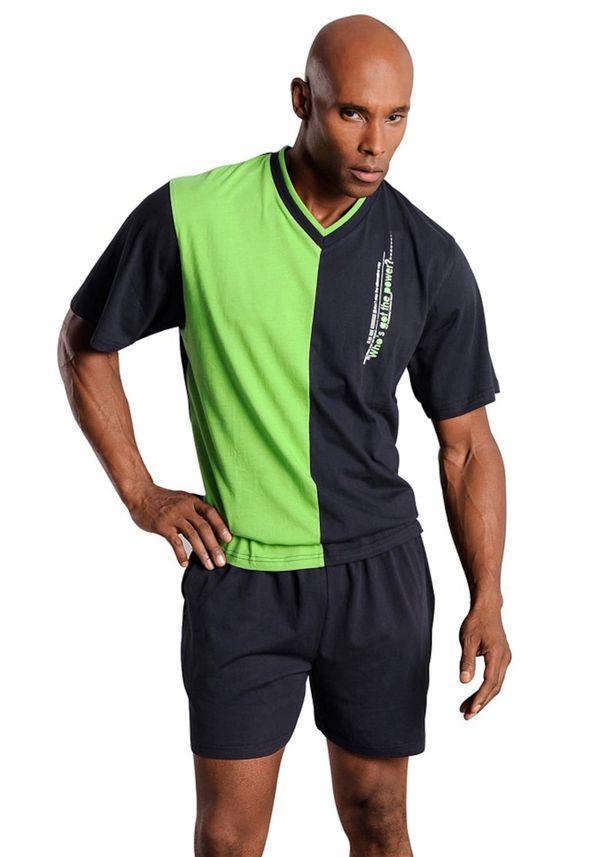 LE JOGGER LE JOGGER Kratka pižama  neonsko zelena / oranžna / črna