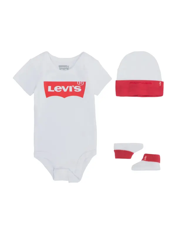 Levi's Kids Levi's Kids Pajac/bodi 'Classic Batwing Infant 3pc Set'  bela