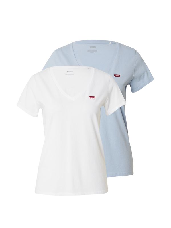 LEVI'S ® LEVI'S ® Majica '2 Pack Vneck Tee'  golobje modra / temno rdeča / bela