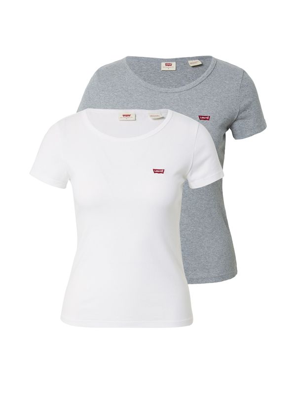 LEVI'S ® LEVI'S ® Majica '2Pack Crewneck Tee'  pegasto siva / rdeča / bela