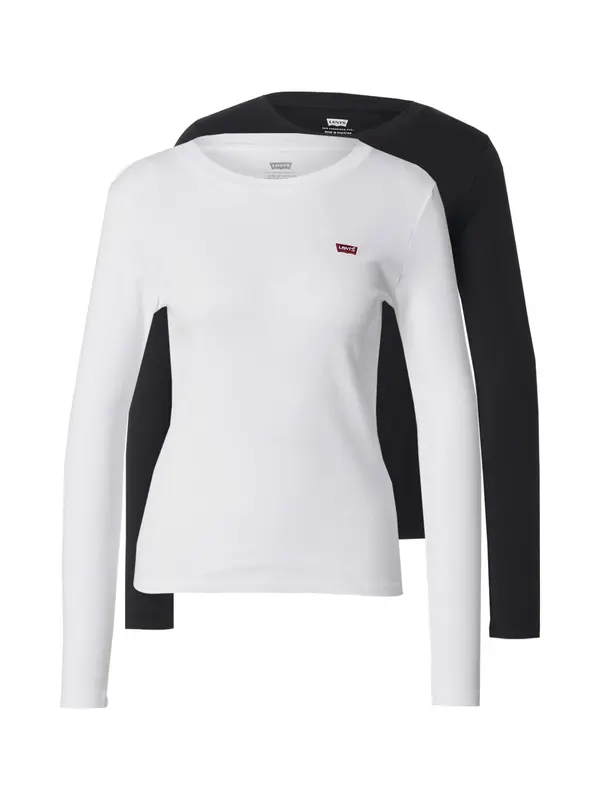 LEVI'S ® LEVI'S ® Majica 'Essential Long Sleeve Tee (2-Pack)'  rdeča / črna / bela
