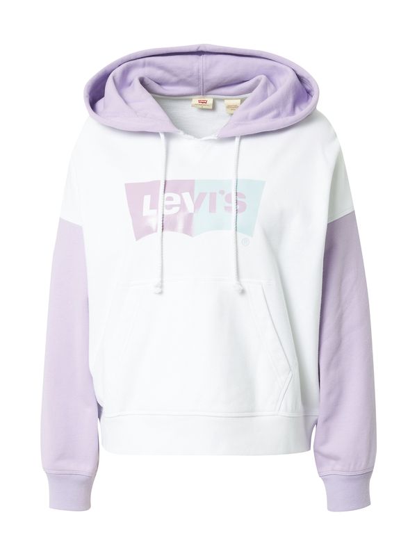 LEVI'S ® LEVI'S ® Majica 'Graphic Authentic Hoodie'  svetlo modra / svetlo lila / off-bela