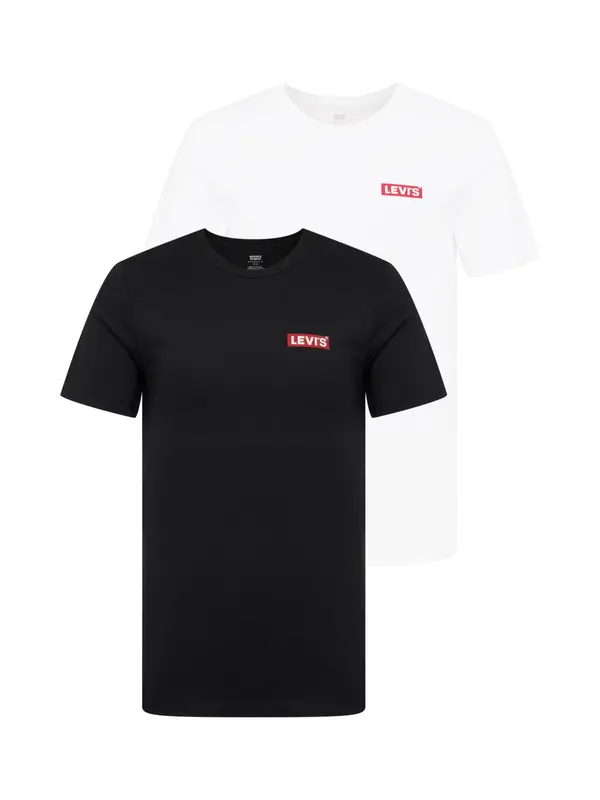 LEVI'S ® LEVI'S ® Majica 'Graphic Crewneck T-Shirt - 2 Pack'  rdeča / črna / bela