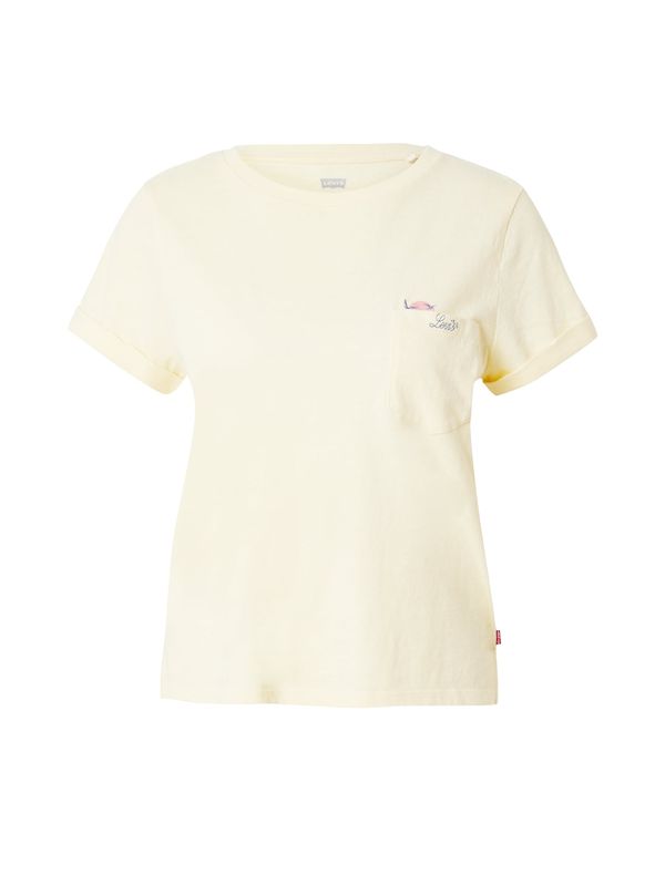 LEVI'S ® LEVI'S ® Majica 'Graphic Margot Pocket Tee'  pastelno rumena / temno liila / losos