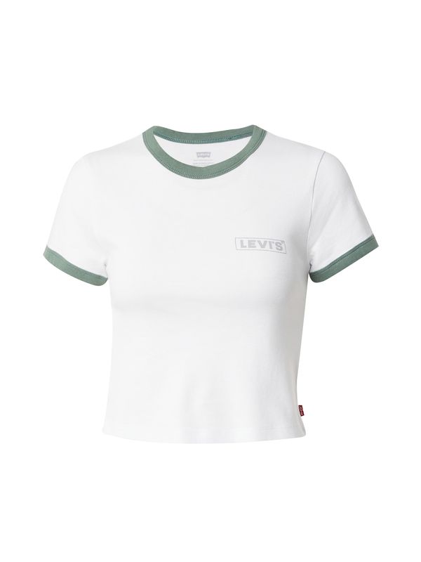 LEVI'S ® LEVI'S ® Majica 'Graphic Mini Ringer'  svetlo siva / jabolko / bela