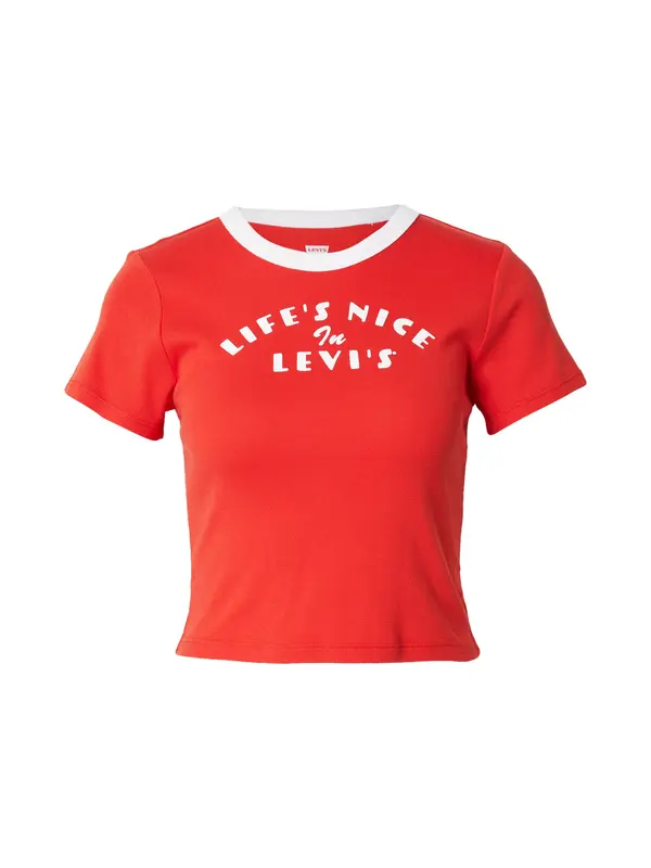 LEVI'S ® LEVI'S ® Majica 'Graphic Ringer Mini Tee'  rdeča / bela