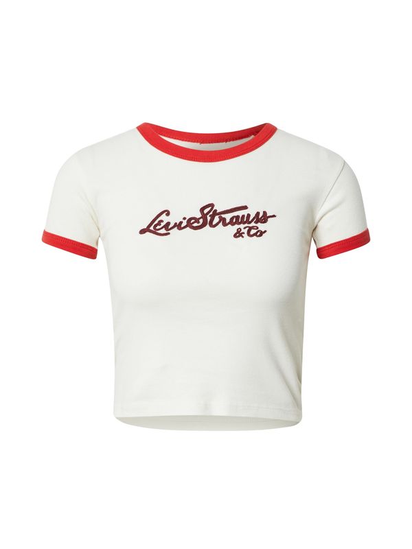 LEVI'S ® LEVI'S ® Majica 'Graphic Ringer Mini Tee'  svetlo rdeča / temno rdeča / off-bela