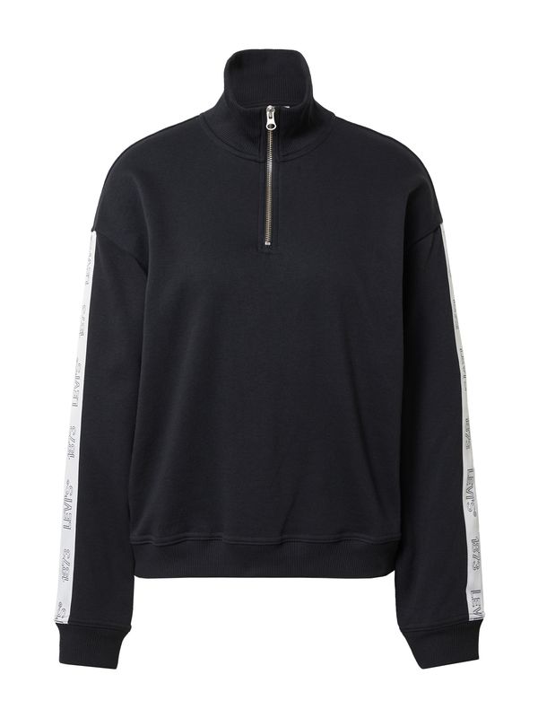 LEVI'S ® LEVI'S ® Majica 'Graphic Rue 1/4 Zip Crew'  črna / bela