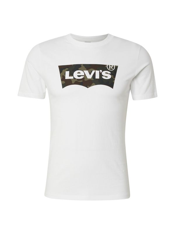 Levi's LEVI'S ® Majica 'Graphic Set In Neck'  temno rjava / kaki / temno zelena / bela