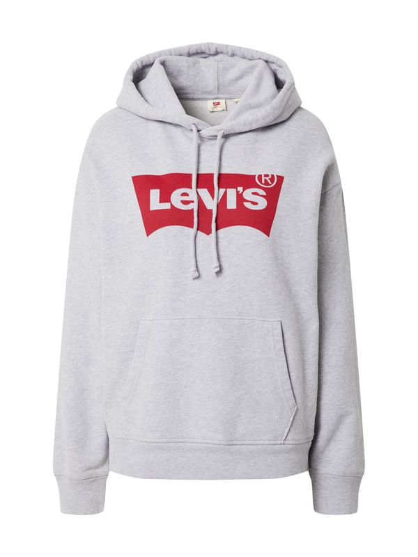 LEVI'S ® LEVI'S ® Majica 'Graphic Standard Hoodie'  pegasto siva / karminsko rdeča