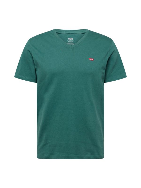 LEVI'S ® LEVI'S ® Majica 'Housemark V Neck Tee'  zelena / rdeča / bela