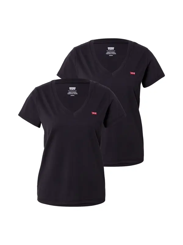 LEVI'S ® LEVI'S ® Majica 'Perfect V-Neck Tee (2-Pack)'  rdeča / črna / bela