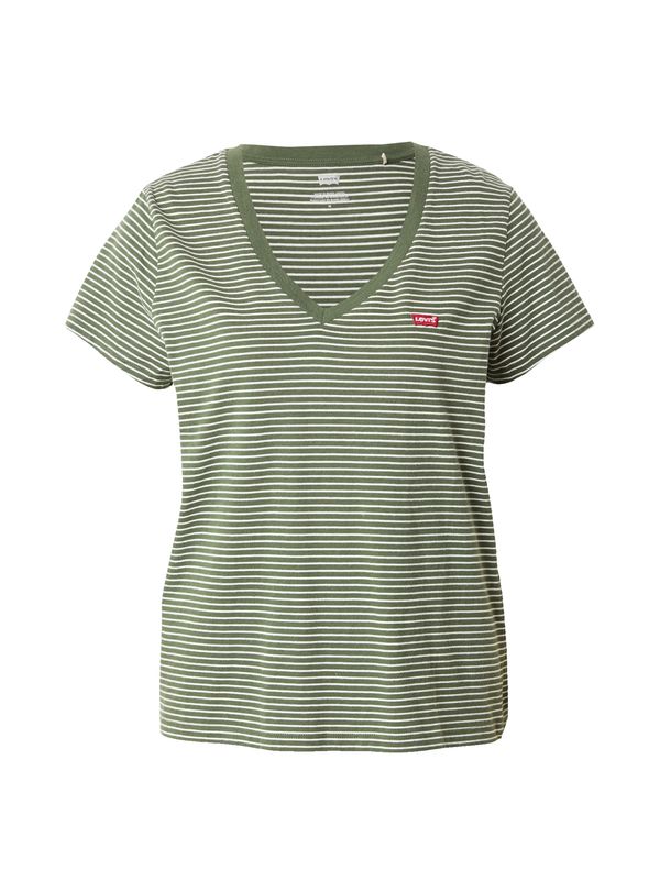 LEVI'S ® LEVI'S ® Majica 'Perfect Vneck'  zelena / bela