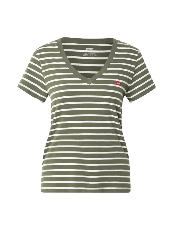 LEVI'S ® LEVI'S ® Majica 'The Perfect V-Neck'  oliva / bela