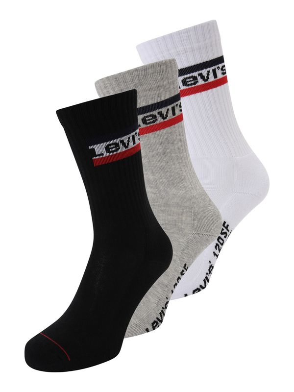 LEVI'S ® LEVI'S ® Nogavice  pegasto siva / rdeča / črna / bela