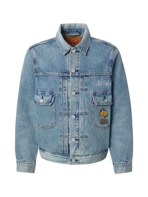 LEVI'S ® LEVI'S ® Prehodna jakna 'France Football Type II'  kraljevo modra / moder denim / zlato-rumena / rdeča