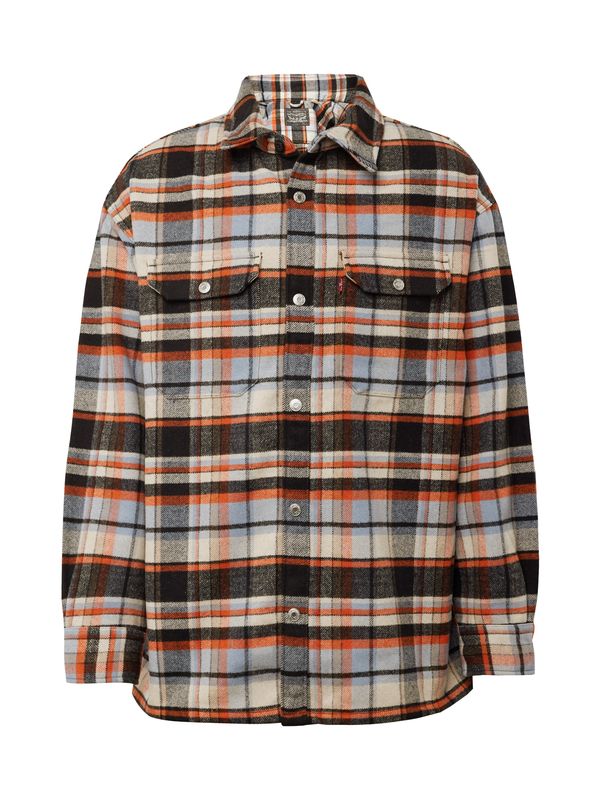 LEVI'S ® LEVI'S ® Prehodna jakna 'Lakeshore Overshirt'  svetlo modra / oranžna / črna