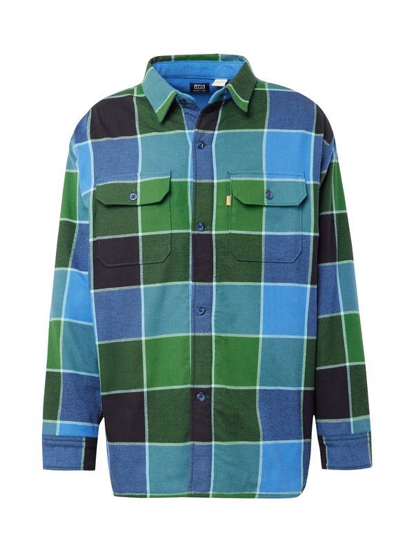 LEVI'S ® LEVI'S ® Prehodna jakna 'Lined Jack Worker'  modra / nebeško modra / zelena / trst