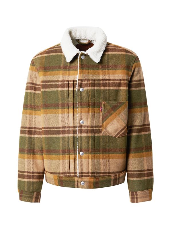 LEVI'S ® LEVI'S ® Prehodna jakna 'Type 1 Sherpa Trucker'  svetlo rjava / oliva / rjasto rdeča / bela