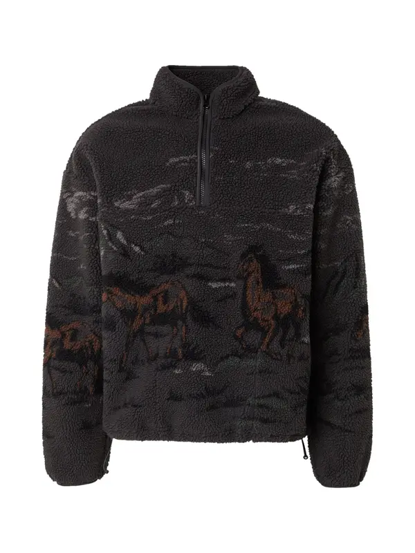 LEVI'S ® LEVI'S ® Pulover 'Idyllwild Sherpa Popover Sweatshirt'  kamen / temno oranžna / črna