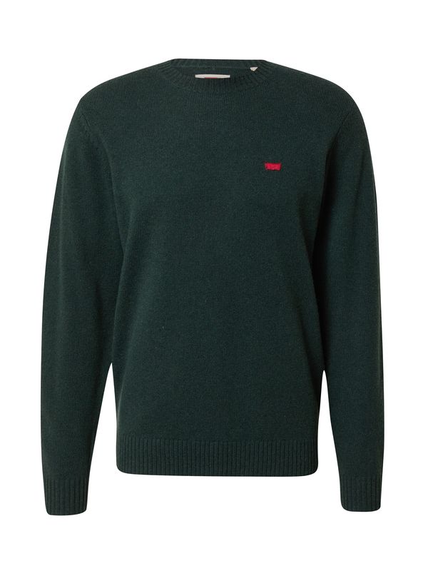 LEVI'S ® LEVI'S ® Pulover 'Original HM Sweater'  temno zelena / ognjeno rdeča