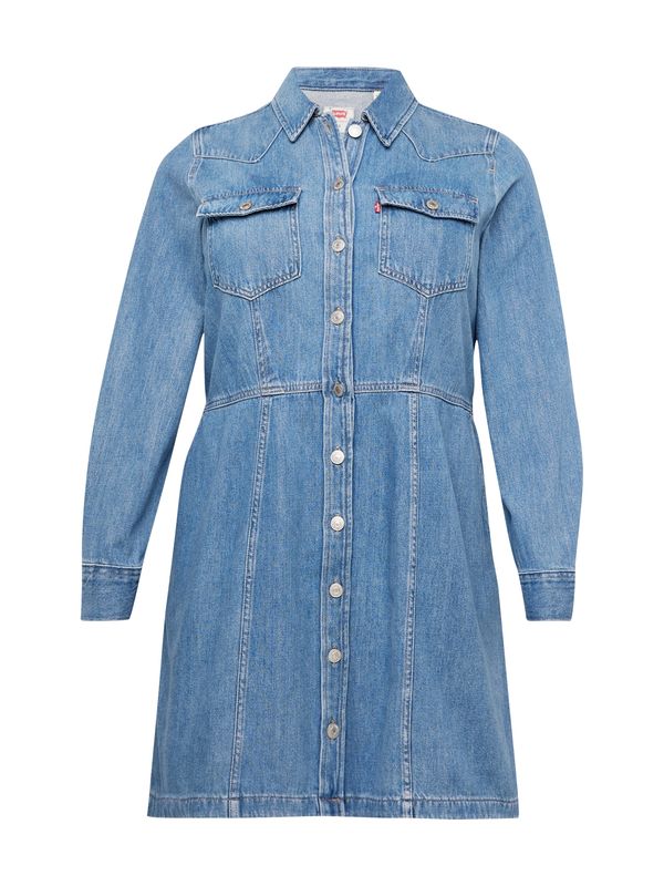 Levi's® Plus Levi's® Plus Dolga srajca 'PL Flynn Western Dress'  moder denim