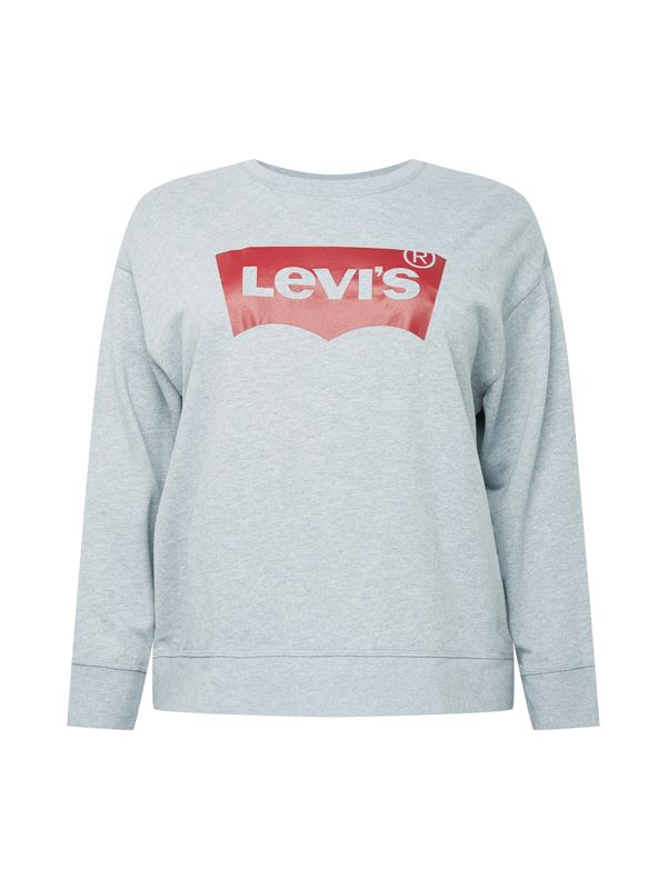 Levi's® Plus Levi's® Plus Majica 'PL Graphic Standard Crew'  pegasto siva / rdeča