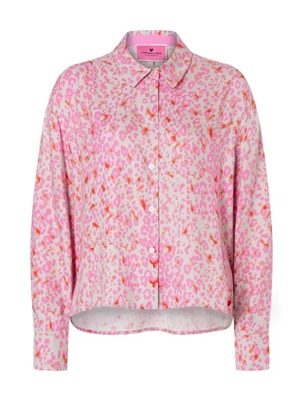 LIEBLINGSSTÜCK LIEBLINGSSTÜCK Bluza 'Eralia'  siva / roza / eozin / oranžno rdeča