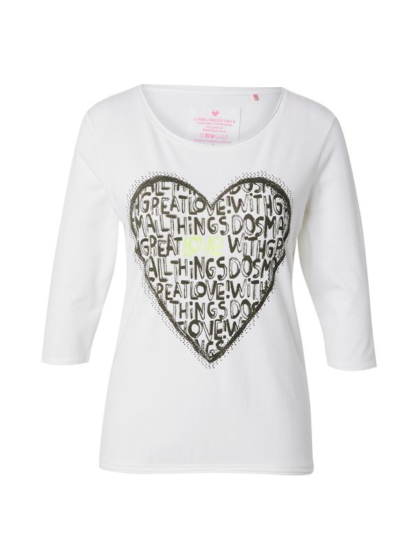 LIEBLINGSSTÜCK LIEBLINGSSTÜCK Majica 'Ciadice'  svetlo rumena / temno siva / off-bela