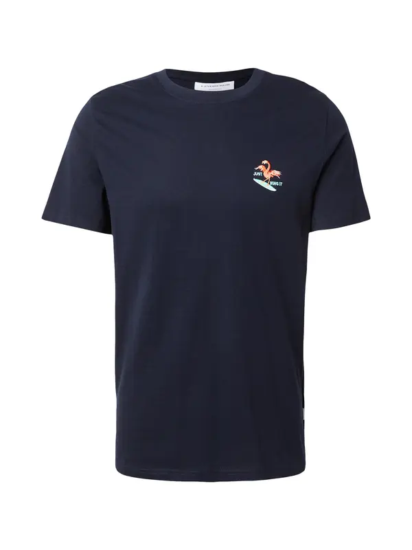 Lindbergh Lindbergh Majica  temno modra / meta / svetlo oranžna / temno oranžna